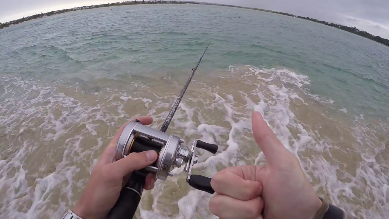 Fishing in the Krom River for bluefish, grunter, sheepshead and stumpnose.