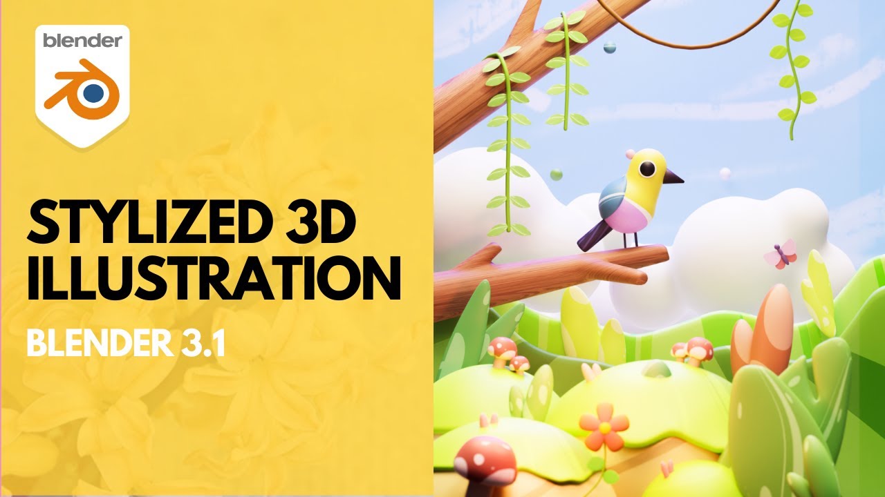 Easy Stylized 3D Illustration Tutorial - Blender 3.1