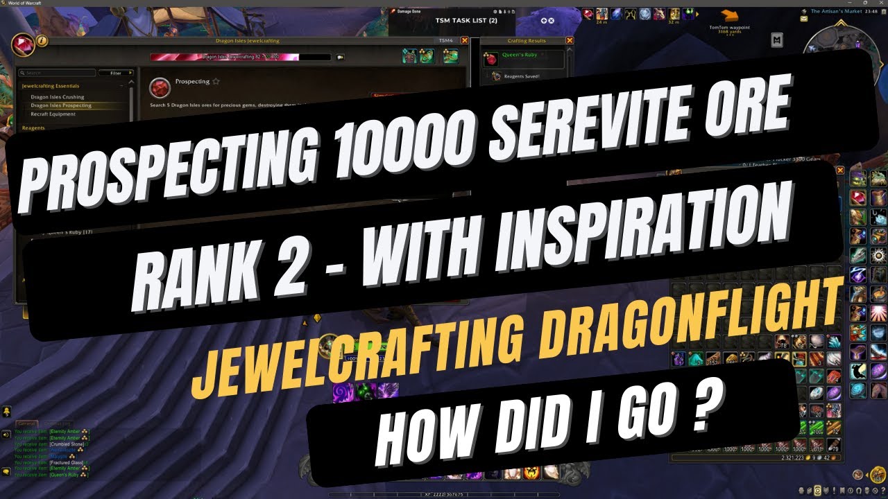 Prospecting 10K Of Rank 2 Serevite ORE  with Inspiration (Jewel crafting Dragonflight)  | Warcraft