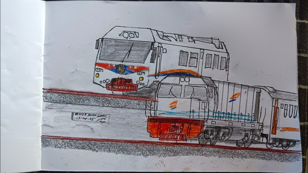 Menggambar KA Inspeksi Railone Dan BB303 logo panah || menggambar kereta api Indonesia