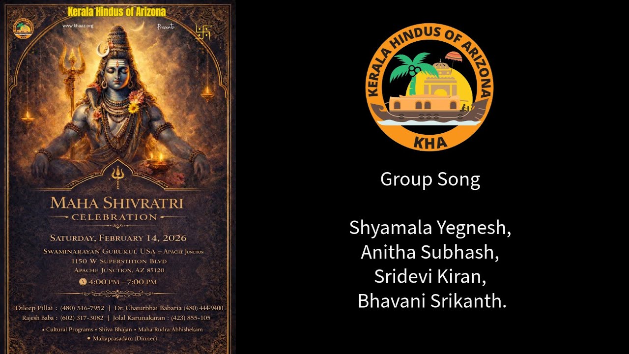 Kerala Hindus Of Arizona ( KHA ) - Maha Shivaratri 2026   - Group Song 