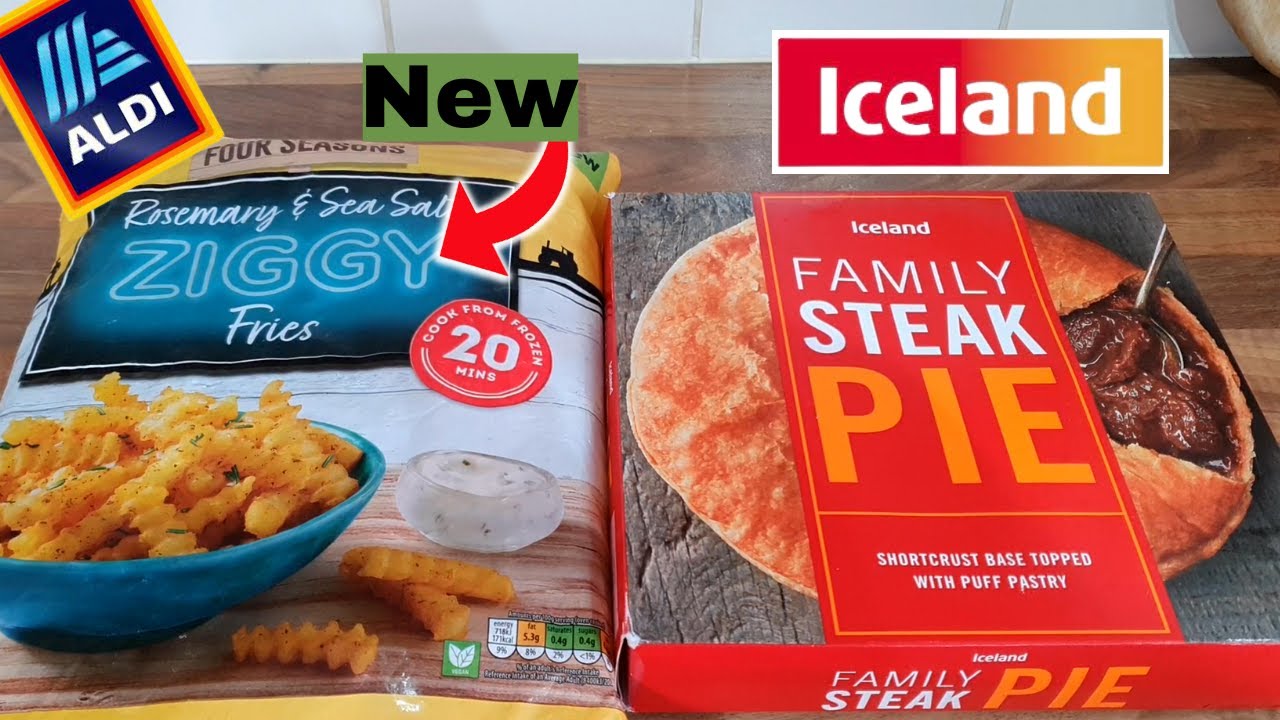 Iceland Steak Pie & Aldi New Ziggy Rosemary & Sea salt Fries