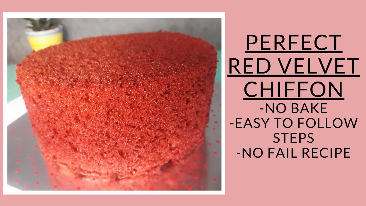 No bake red velvet chiffon cake