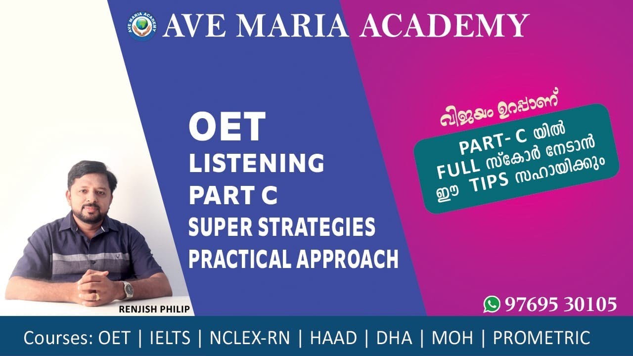 Tips and effective strategies for  OET LISTENING PART C