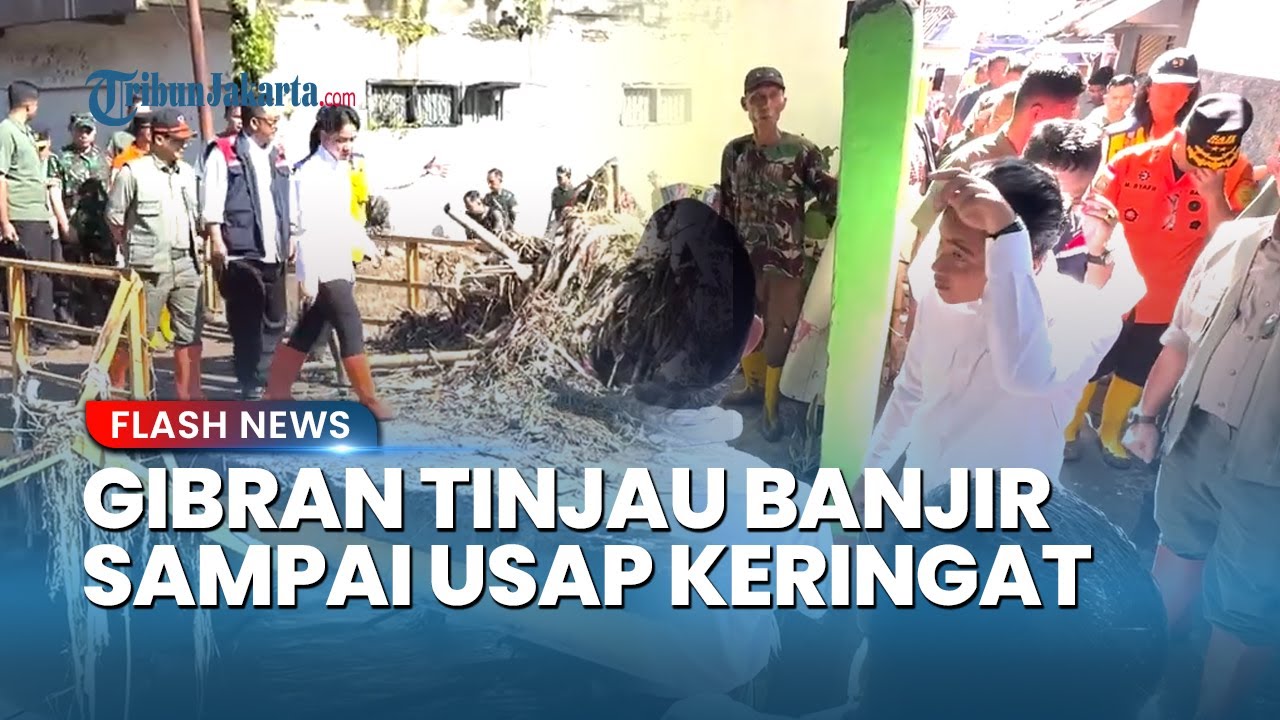 Gaya Wapres Gibran saat Terjang Jalan Berlumpur hingga Usap Keringat di Lokasi Banjir Sukabumi