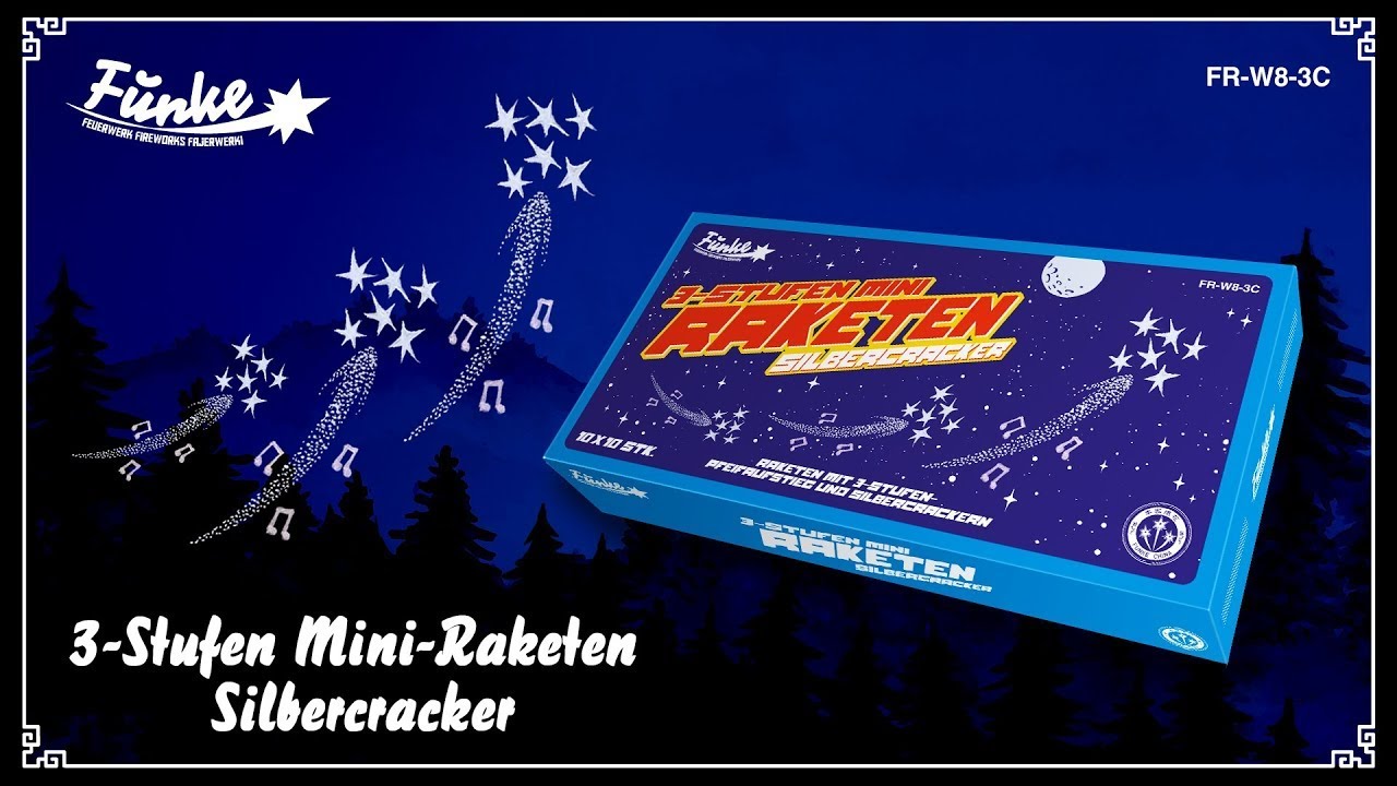 Funke 3 Stufen Miniraketen mit Silbercracker