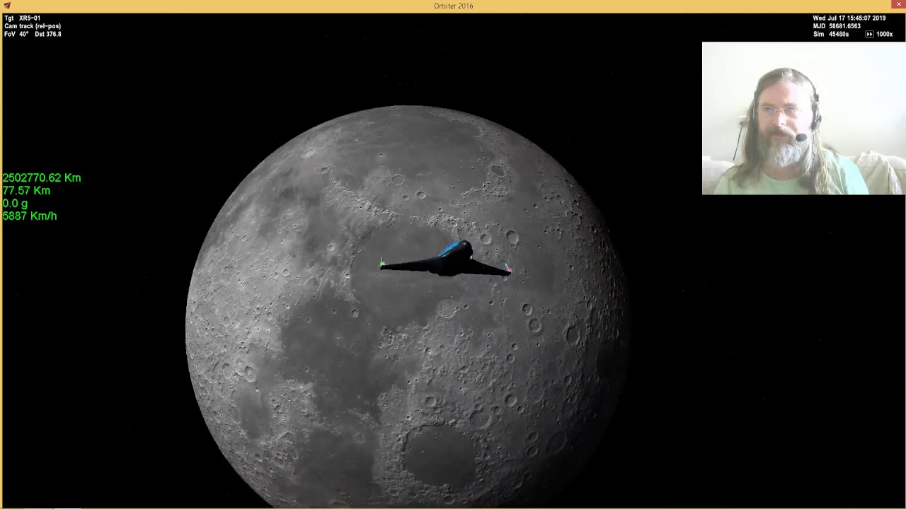 Orbiter 2016 Space Sim Moon to Earth