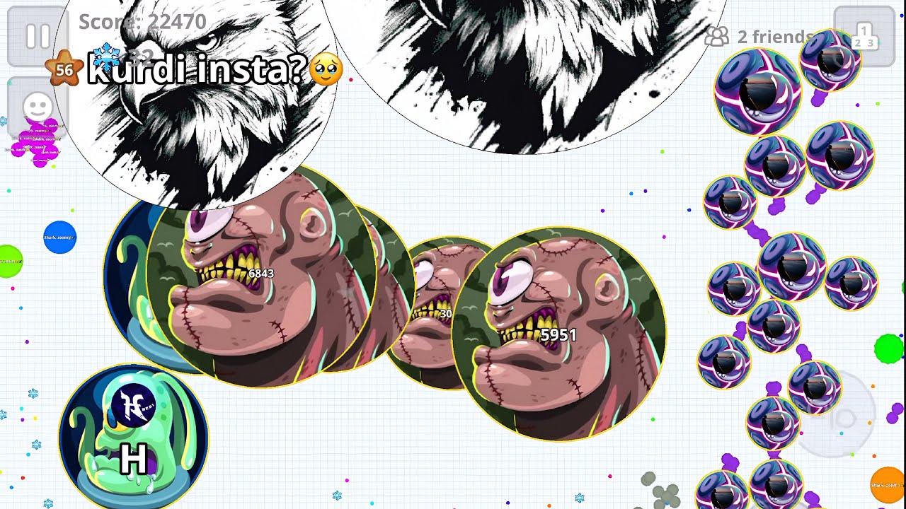 THE BEST DESTROY AGAINST BOTTERS (AGARIO MOBILE)