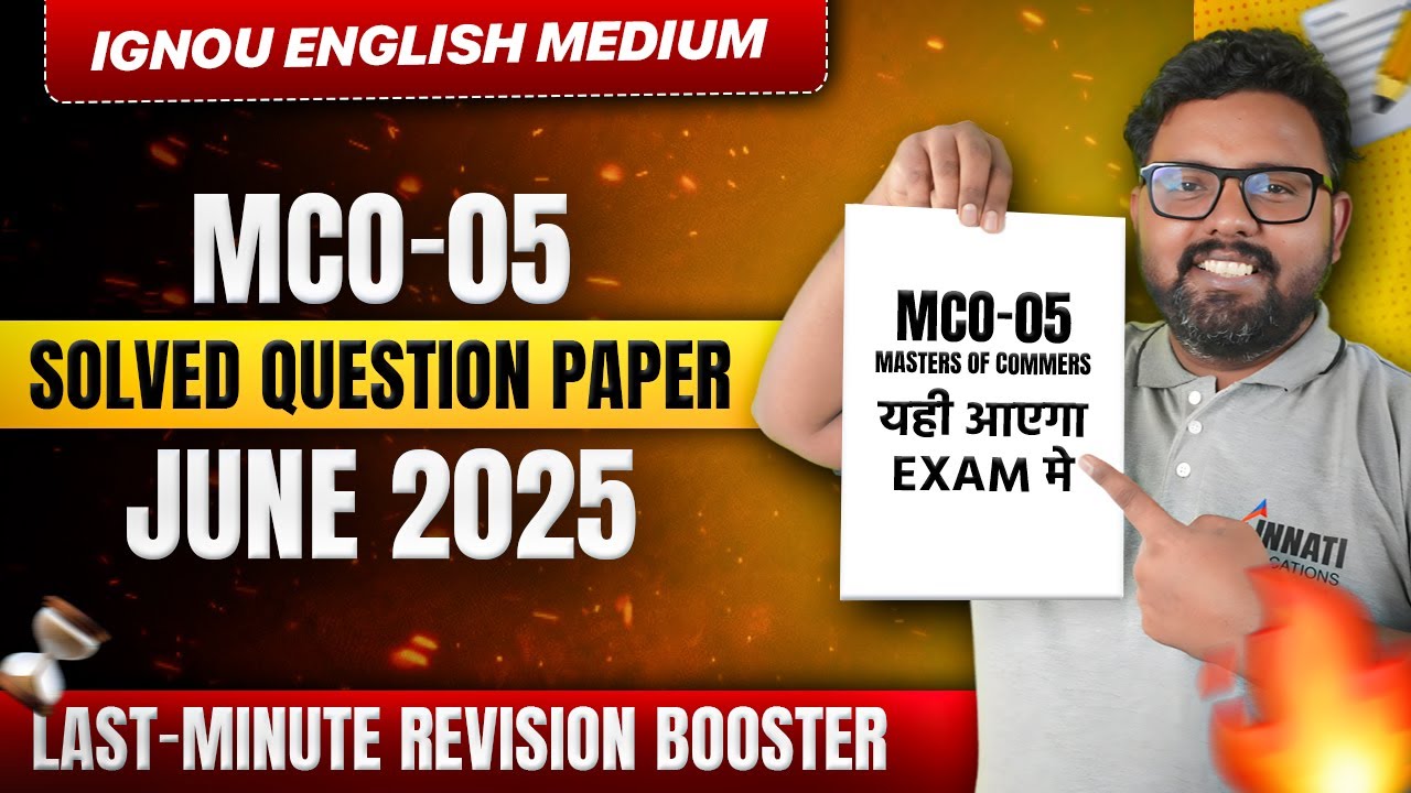 mco 05 question paper with Solutions June 2025 | MCO 5 Important Questions English Medium