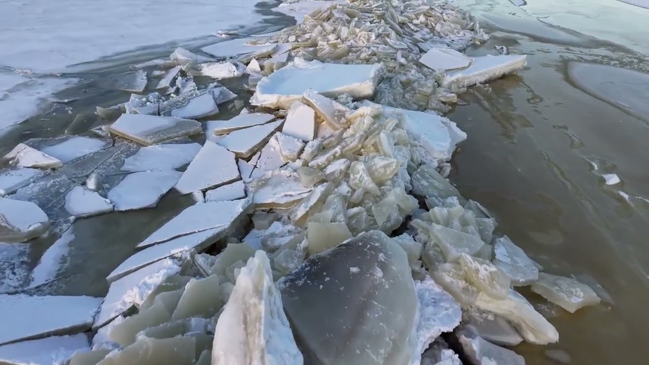 Frozen Baltic Sea Ice Starting to Break for the Coming Spring