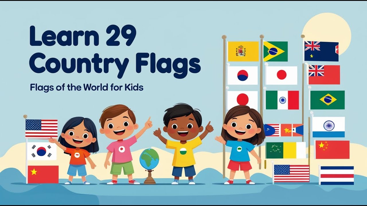 Learn World Flags with Fun | Kids Learning Video | Fun song for kids