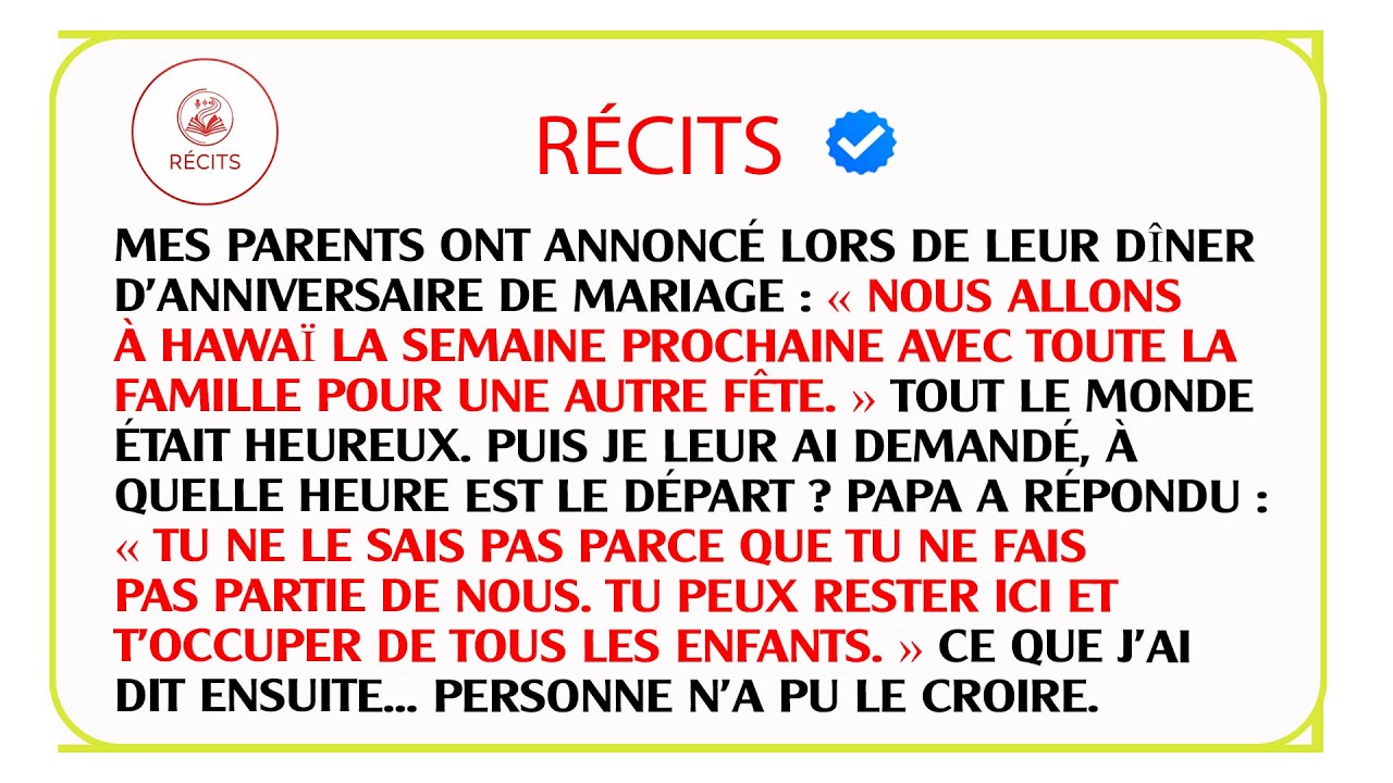 Mes parents m'ont humilié à leur anniversaire de mariage, je suis donc parti pour toujours.