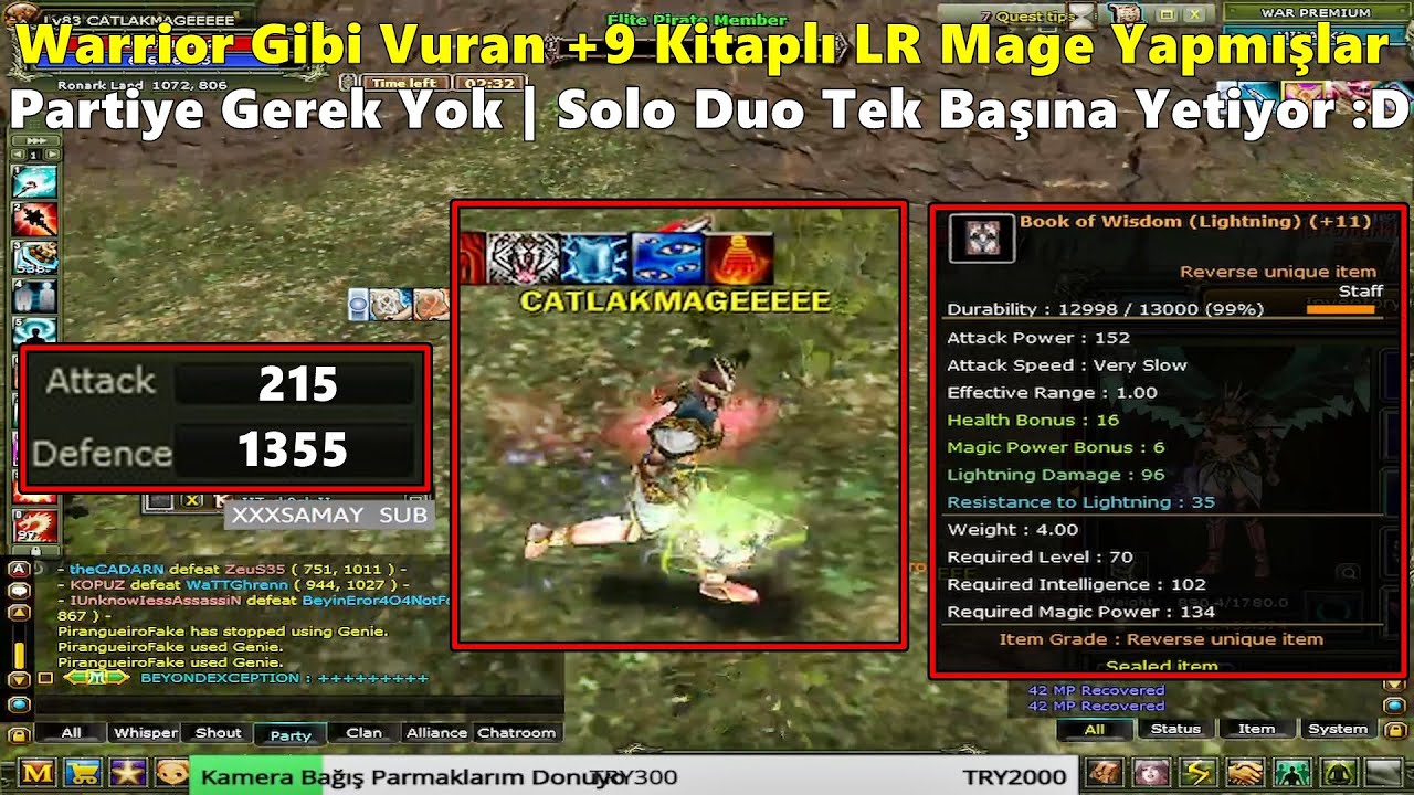 DostWeDusmaN - Warrior Gibi Damage Çıkaran | +9 LR Kitaplı Mage İle PK Atıyor! | Knight Online