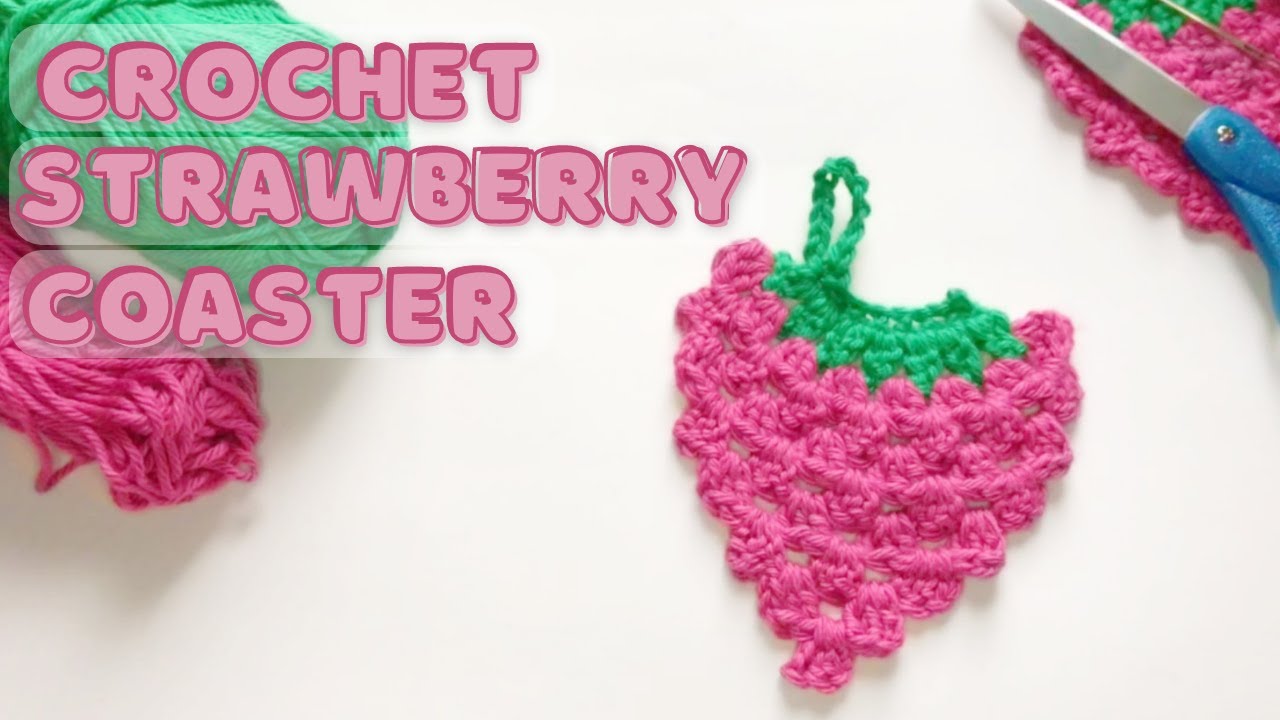 How to Crochet Strawberry Coaster | Step by Step Crochet Tutorial | Beginner Friendly