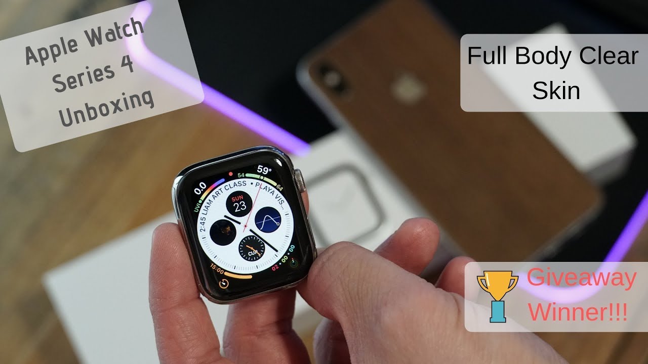 Apple Watch series 4 Stainless Steel Unboxing & Skin Installation