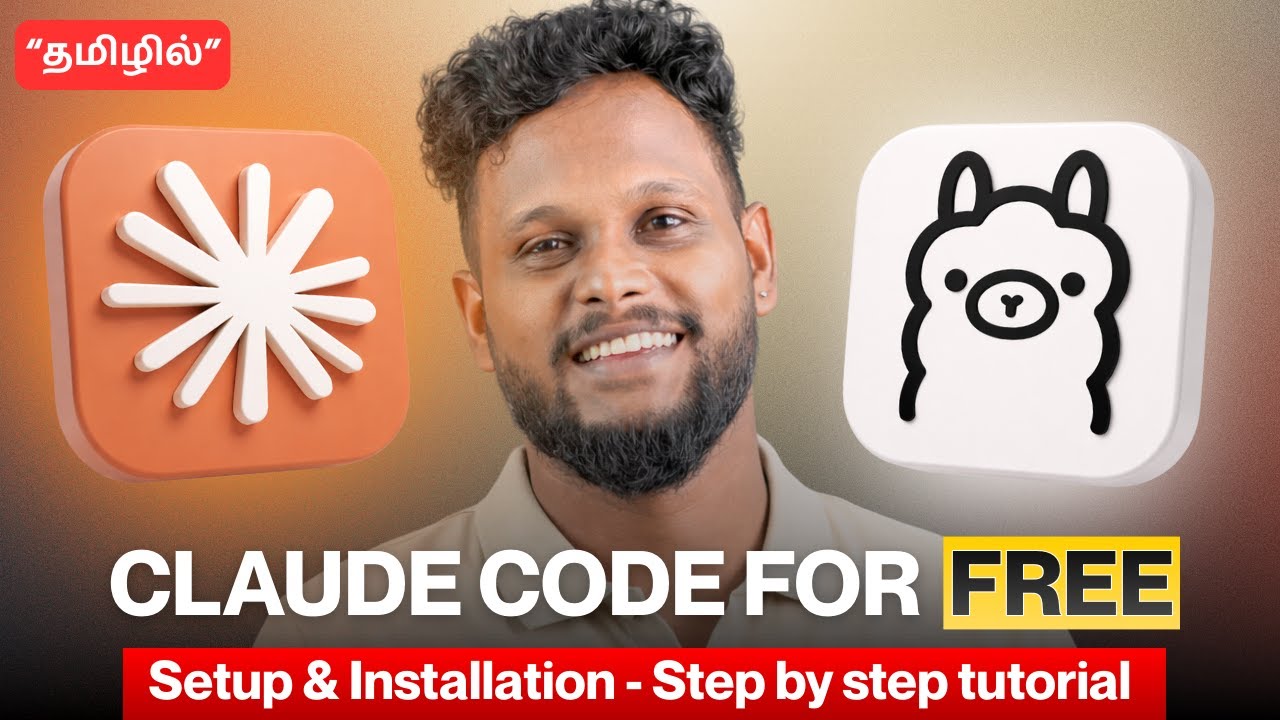 Claude Code + Ollama = 100% Free Coding Assistant! Step-by-Step Tutorial (தமிழ்)