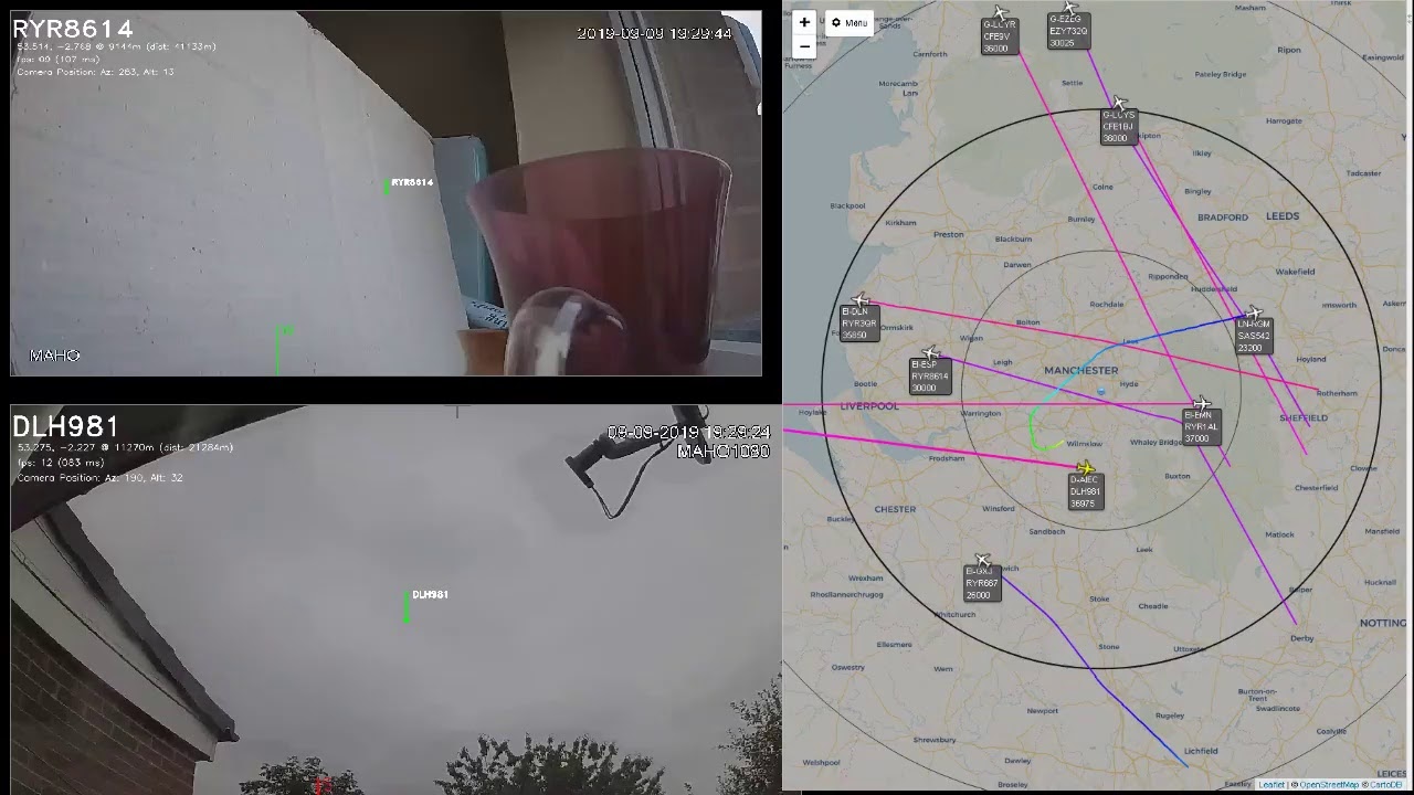 MAHO camera - Aircraft over Manchester