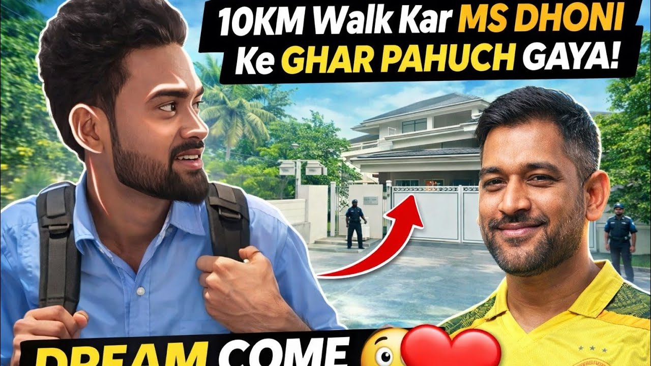 10KM Paidal Chal Kar MS Dhoni Ke Ghar #viral #msdhoni 