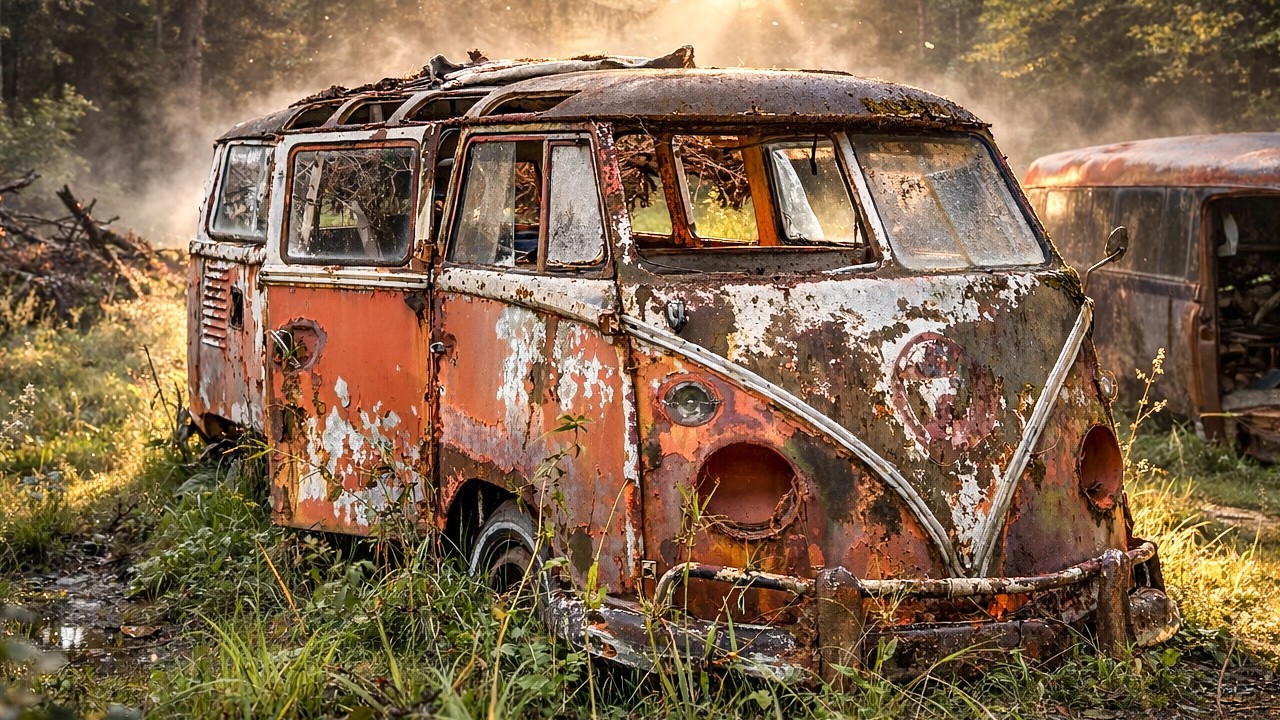 🔥 75 Years Abandoned 1950s Volkswagen Type 2 Bus in Rusty Junk park | VW Full Restoration
