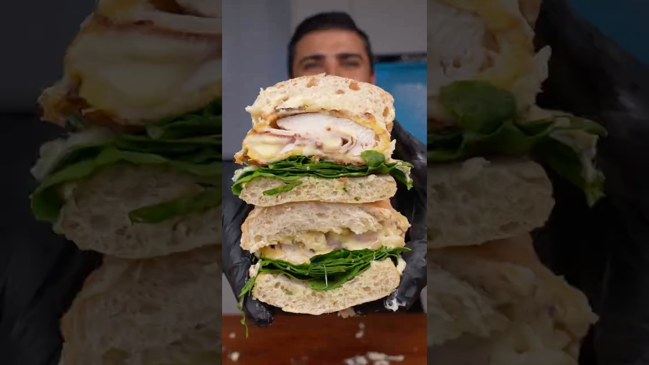 👉 Melted Cheese Chicken Sandwich 🔥 The Most Satisfying Bite Ever! #foodshorts