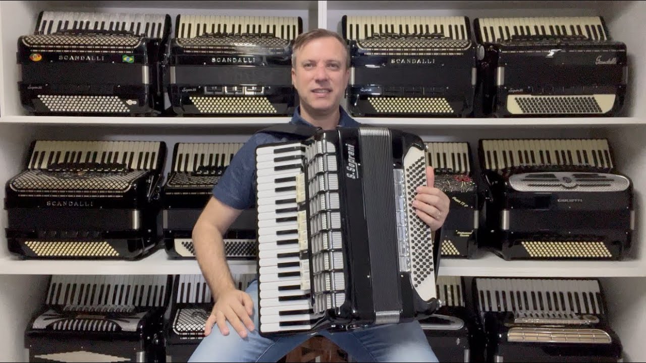 Acordeon S. Soprani - Quarta de voz 12/7 Registros - 49 cm - Jeferson Oliveira