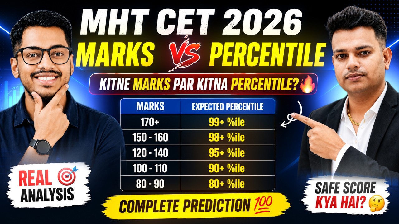 Marks Vs Percentile | MHT-CET 2026 | 1st Attempt