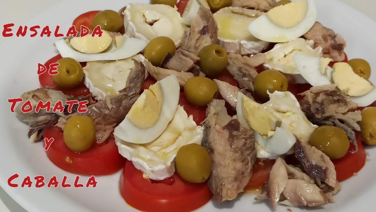 🍅ENSALADA de CABALLA y TOMATE🍅 Ideal para la cena o como entrante.Riquiiiiiiiisima!!!🍅