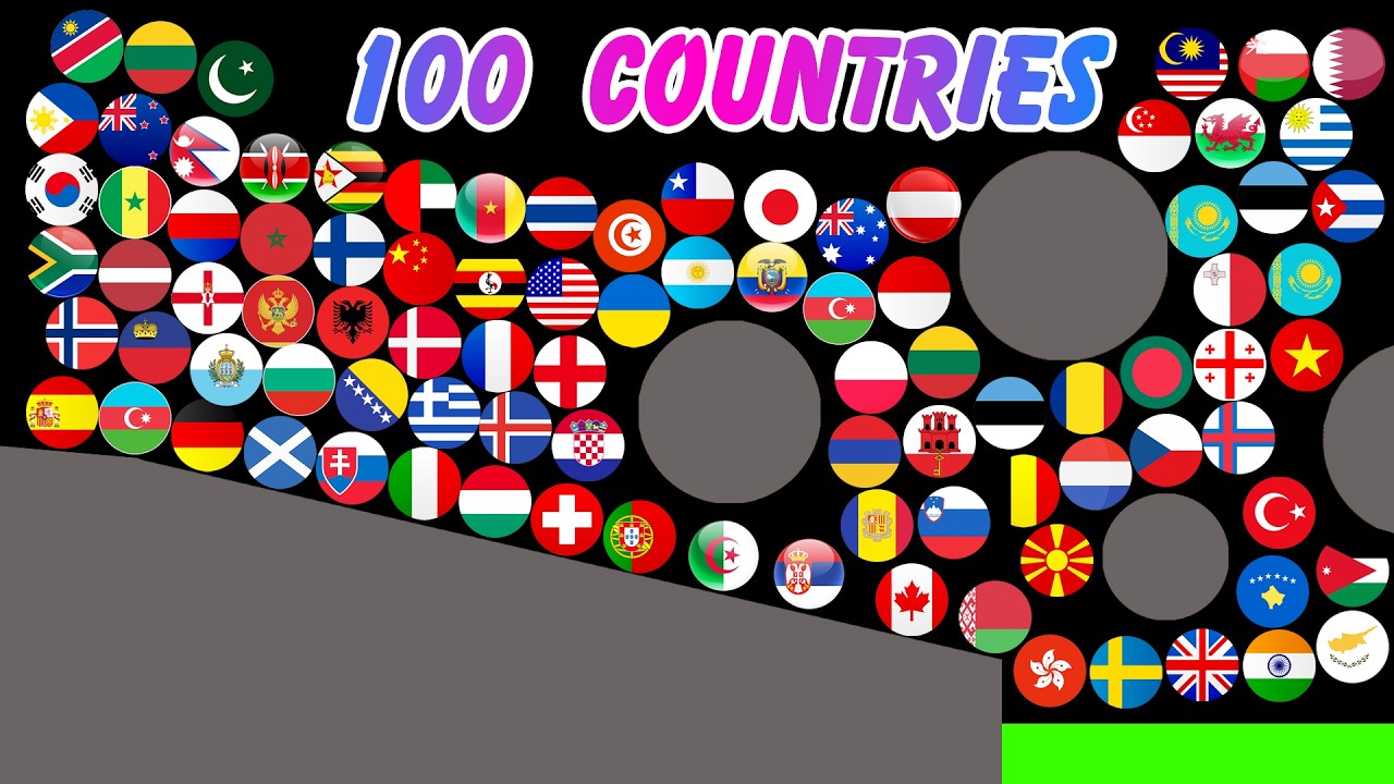 Only ONE Champion🏆 !!  Algodoo Marble Race: 100 Countries - Round 4