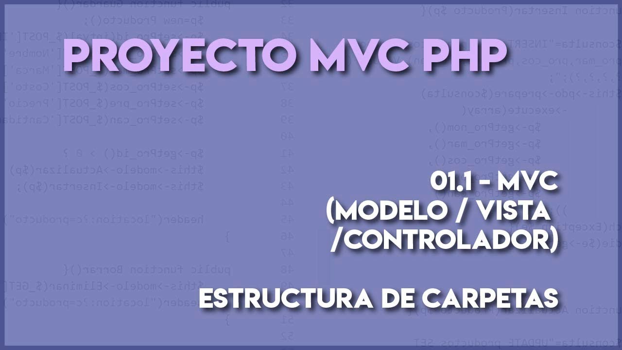 01.1 PHP MVC y Estructura en Carpetas (Proyecto MVC PHP)