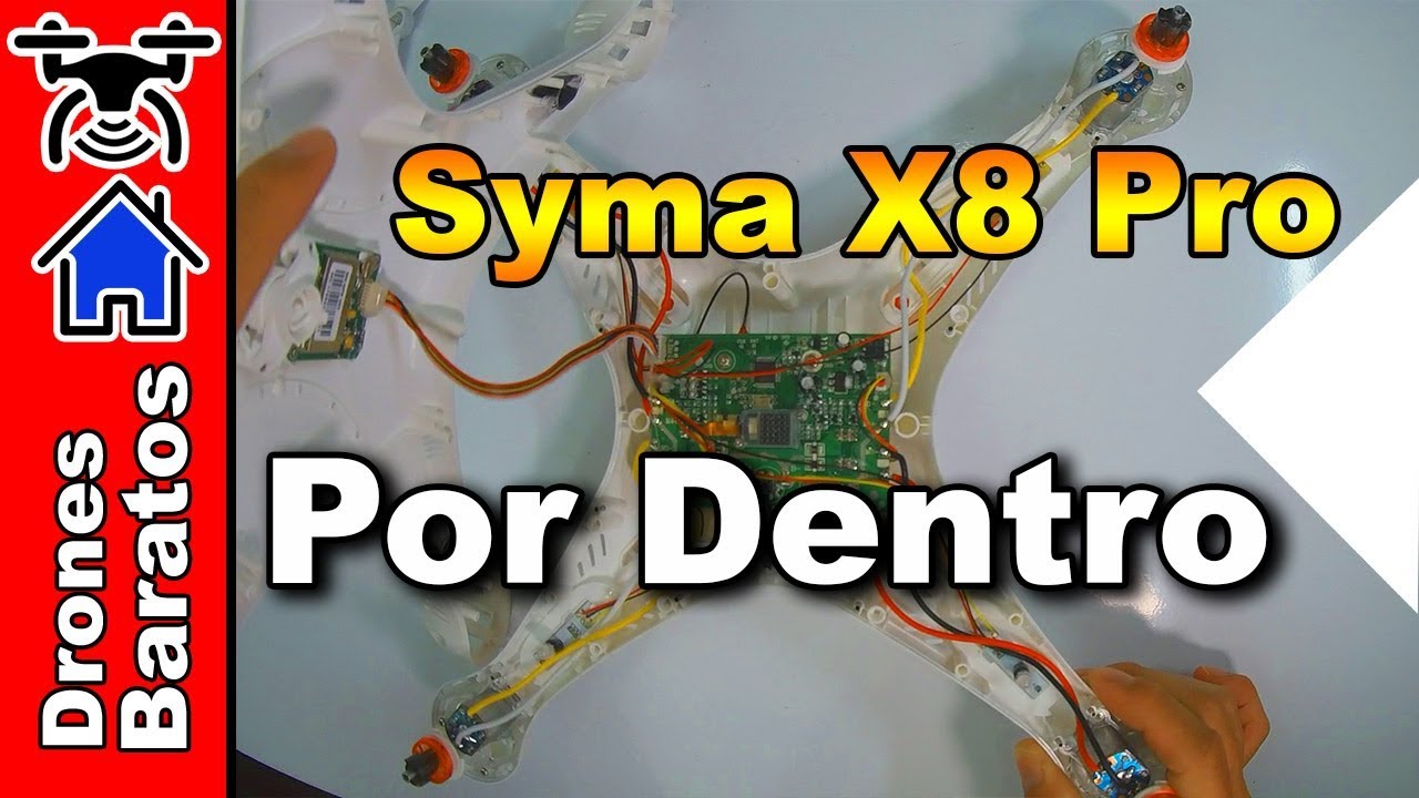 Análisis Syma X8 Pro con GPS por Dentro Vista del GPS y Motores