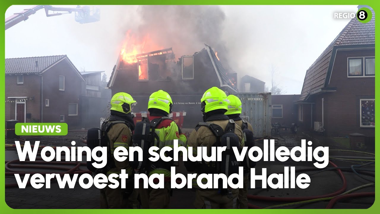 Woning en schuur volledig verwoest na brand Halle