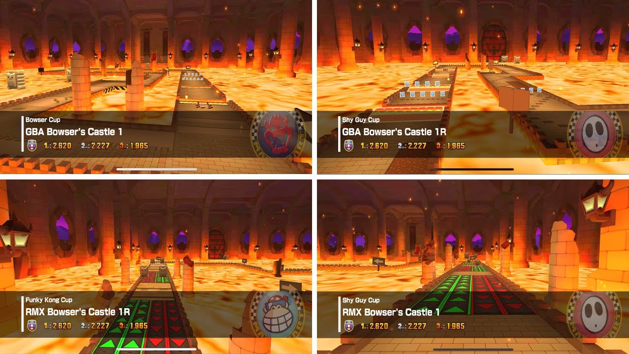 Mario Kart Tour - GBA Bowser's Castle 1 All Variants (Bowser Tour)