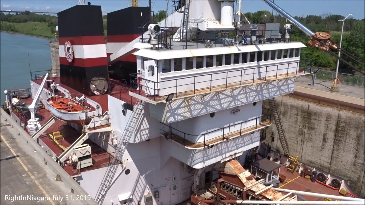 Ships TRUDY & ALGOMA COMPASS meet below Lock 3,  Welland Canal (2019)