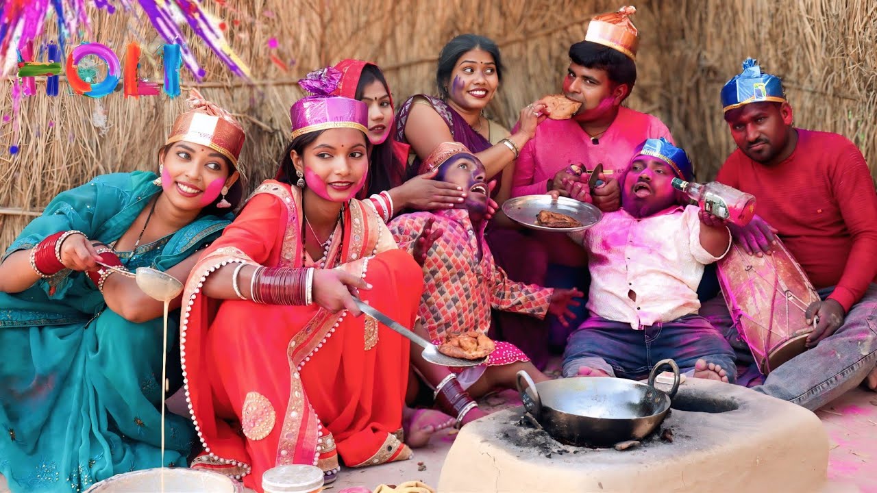 होली में भाभी ने गांव के देवर को पटक कर लगाई रंग पुआ खिला के फिर देखिए पारिवारिक वीडियो.#Bounacomedy