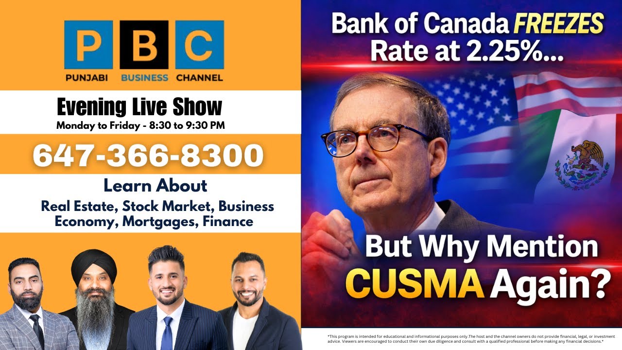 Bank of Canada FREEZES Rate at 2.25%… But Why Mention CUSMA Again?