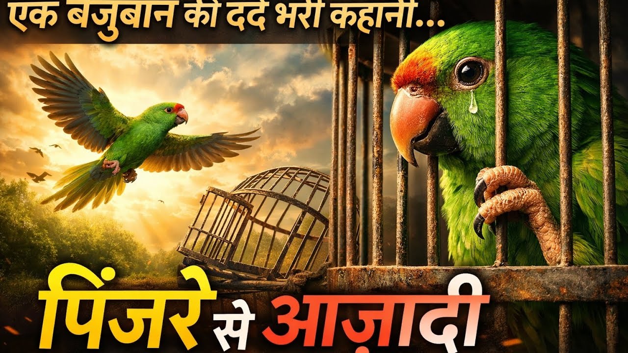 पिंजरे से आज़ादी | एक बेज़ुबान तोते की दर्द भरी कहानी 😢🕊️
