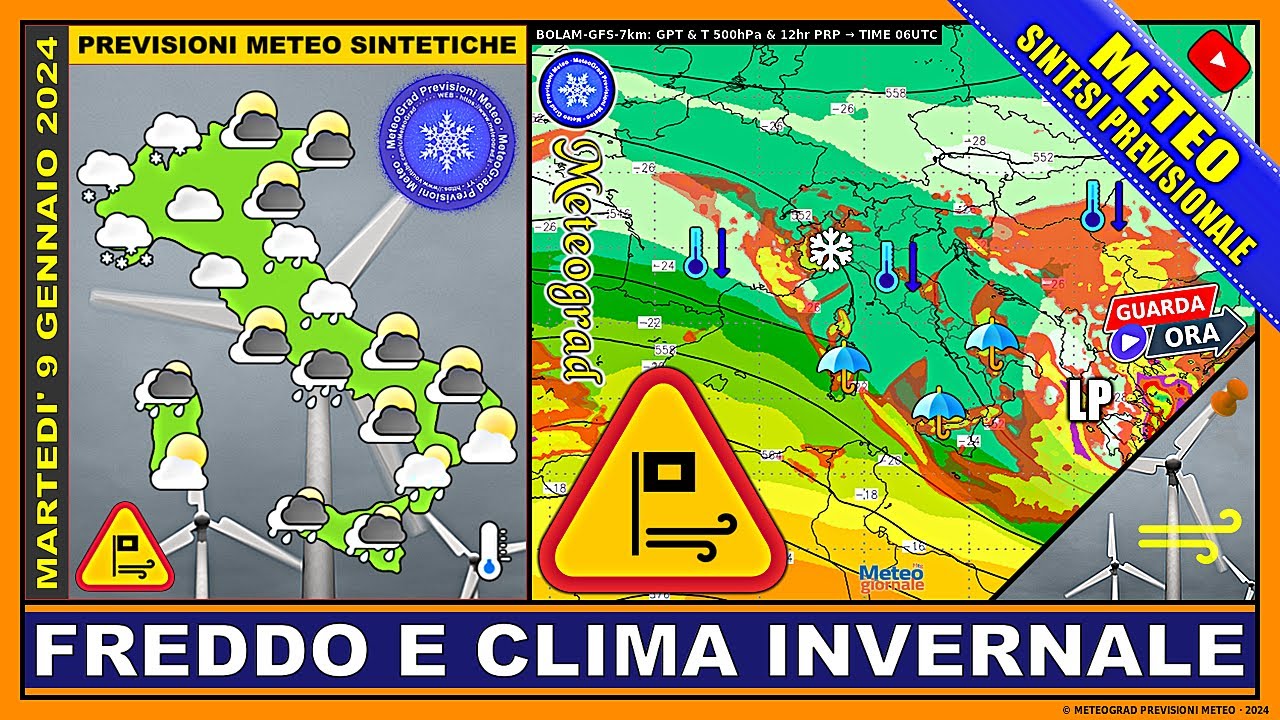 METEO &middot; Freddo Invernale: Piogge e Neve Bassa al Nord | Previsioni Sintetiche e Tendenza