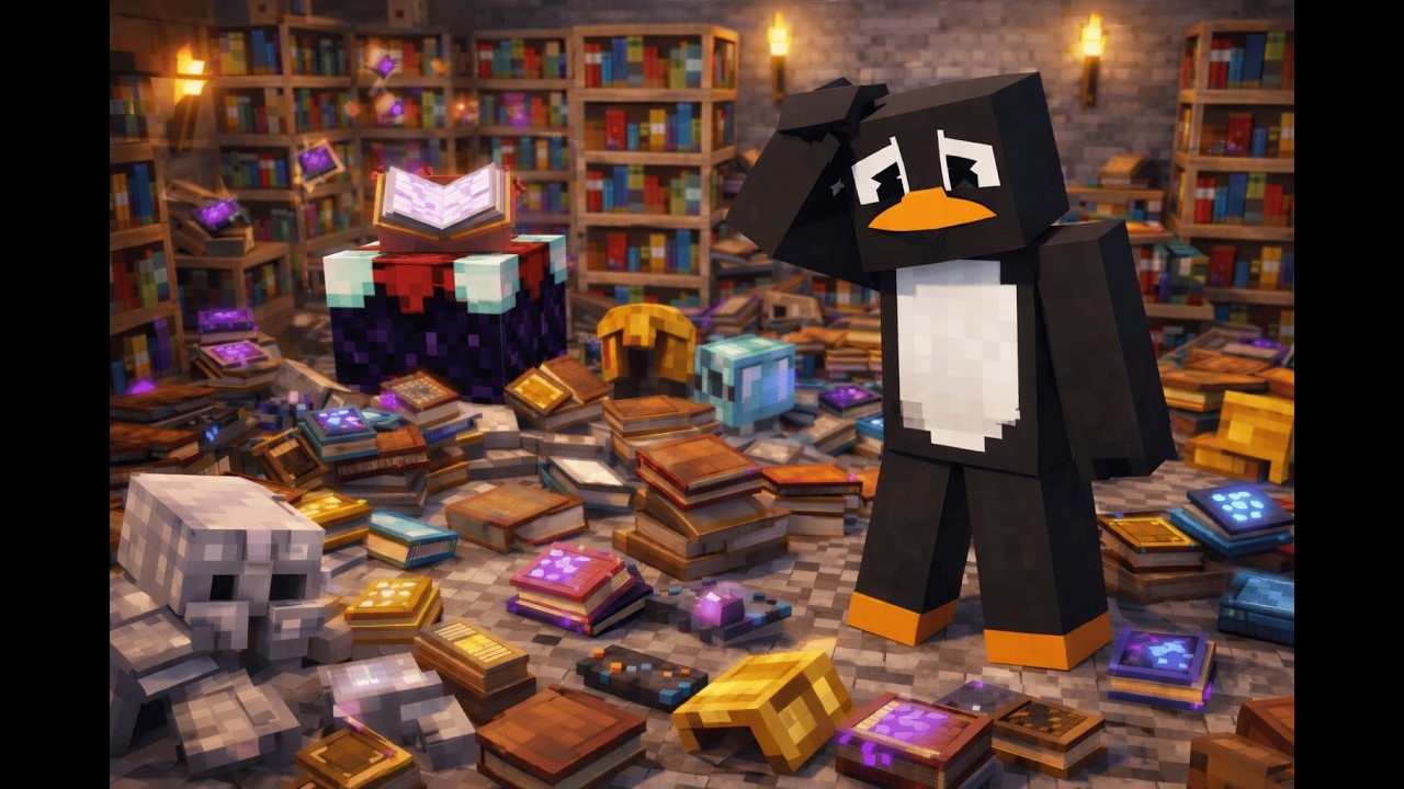 Minecraft PinguilandEP35:🧟Más encantamientos, farmeo de niveles y plan para experimento con aldeanos