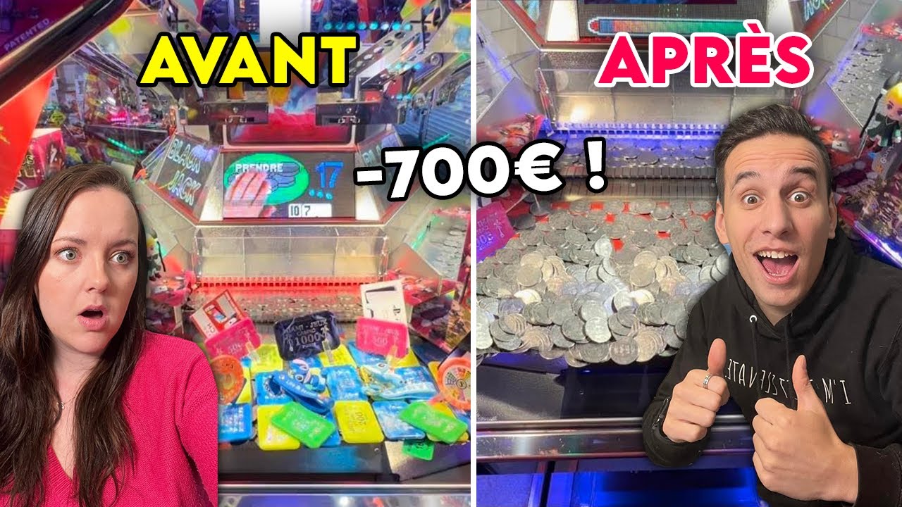 ON VIDE UNE MACHINE A SOUS à la FÊTE FORAINE en COUPLE ! (-700€) + GROS LOTS !
