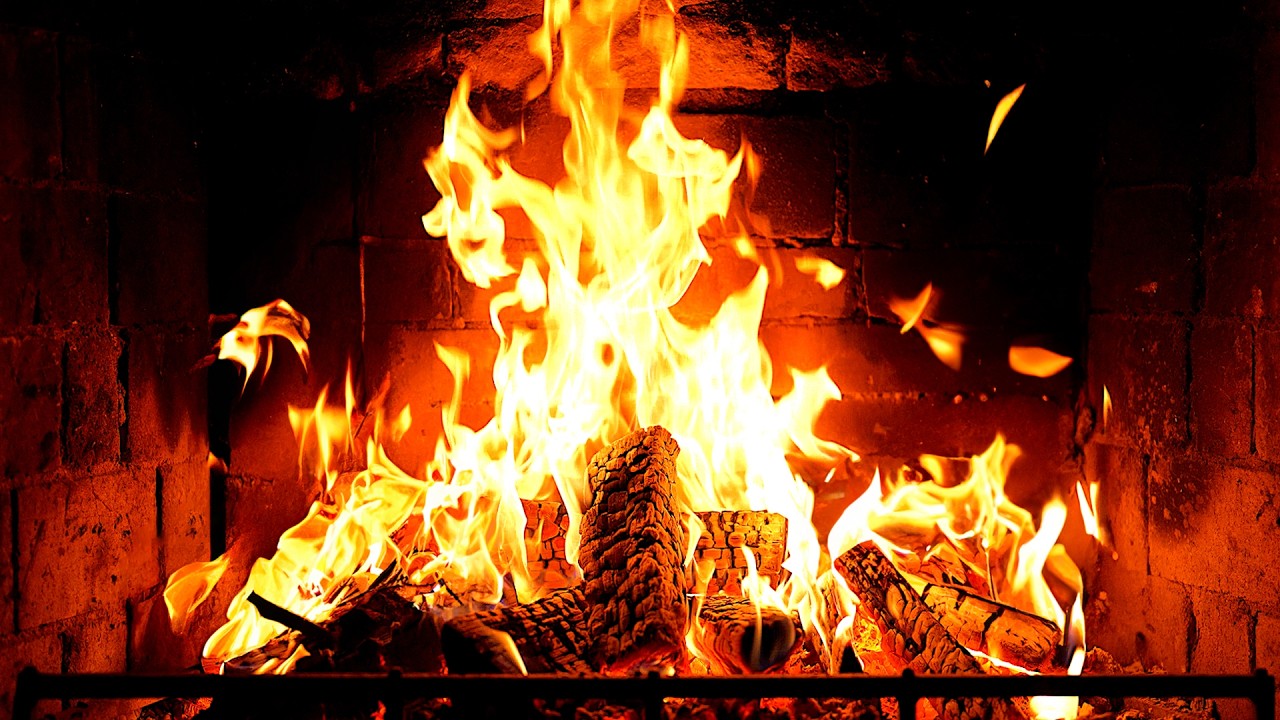 Cozy Fireplace 4K (12 HOURS). Fireplace with Crackling Fire Sounds. Fireplace Ambience