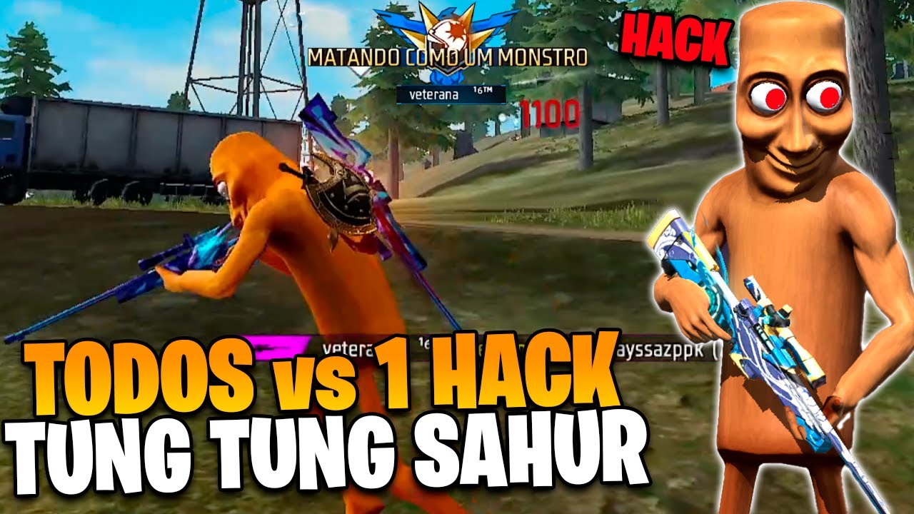TODOS vs HACK TUNG TUNG SAHUR NO FREE FIRE - 47 VS 1 HACK NO FF