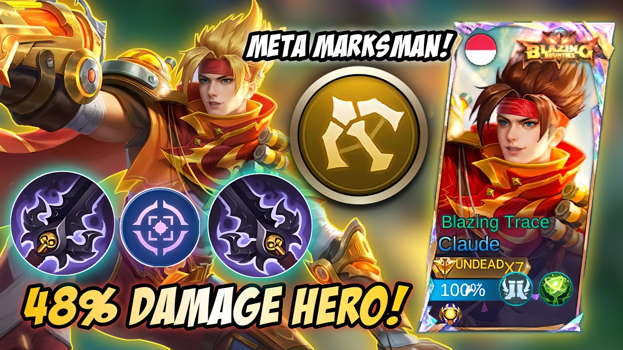 MATCH PEMBANTAIAN! GILA! META CLAUDE EMBLEM MARKSMAN SNOWBALL NYA NGERI! | TOP GLOBAL CLAUDE - MLBB