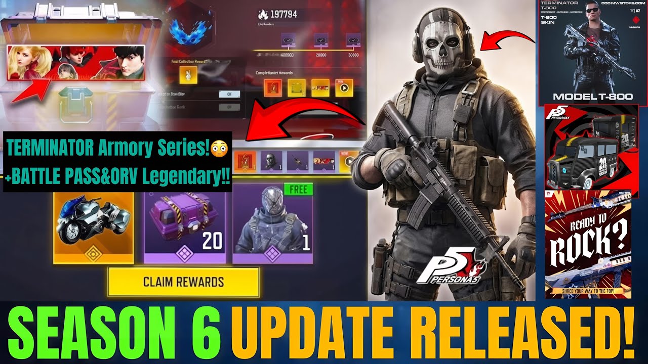 FREE LEGENDARY MG42, Persona Event & Season 6 Battle Pass!🔥TERMINATOR Armory Series LEAKED! 😱
