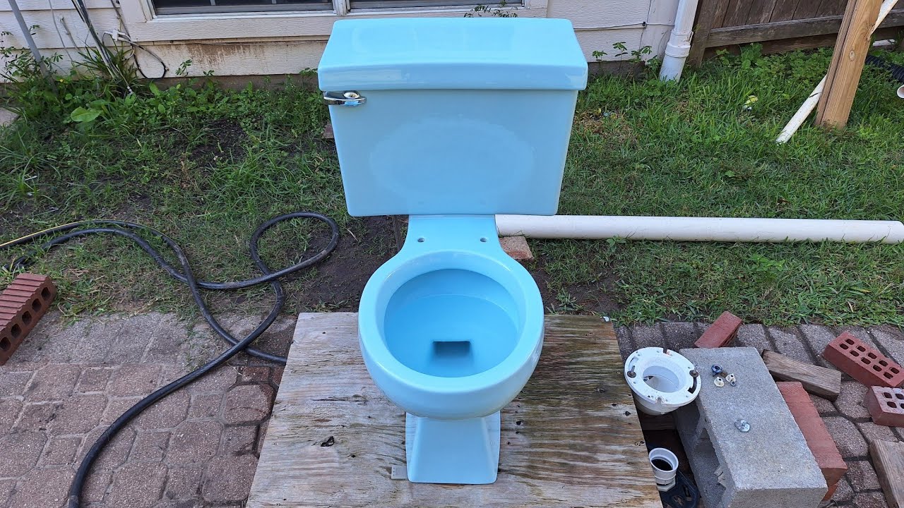 Fully Restored Azure Blue 1964 Sears Toilet