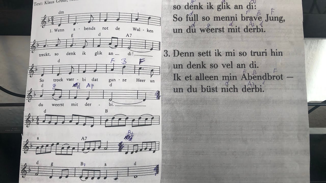 Wenn abends rot de Wulken treckt
