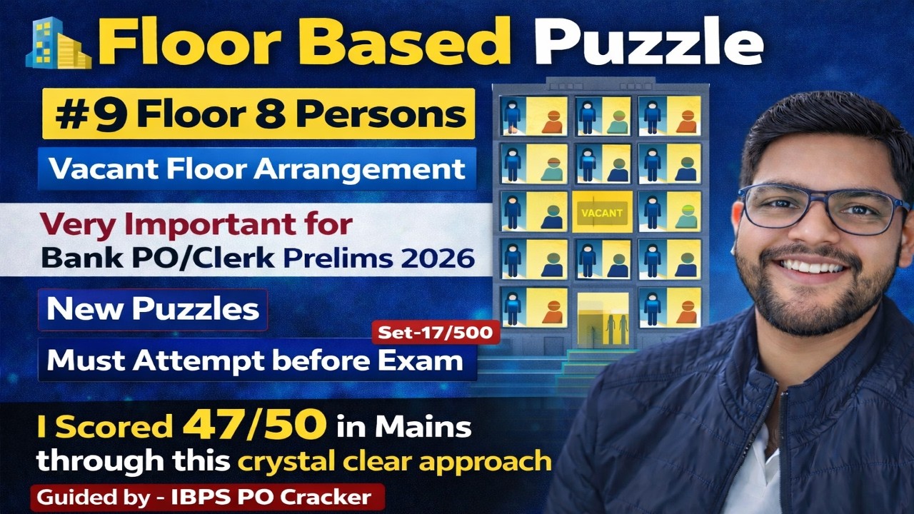 FLOOR BASED PUZZLE FOR BANK PO PRELIMS, REASONING FOR BANK EXAMS, SET-17, Bank PO Reasoning 2026