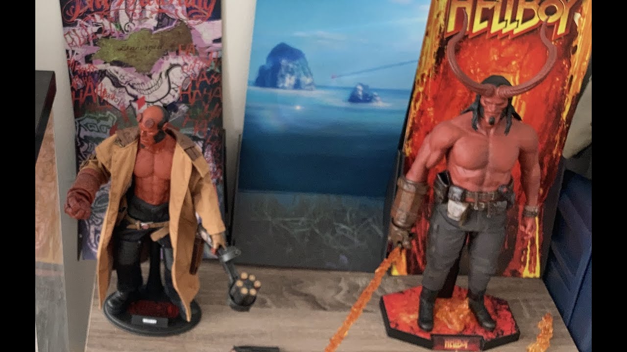 Compare Two Hottoys Hellboys: 2009 Version (MMS83 HELLBOY II) vs. 2021 Version (MMS 527 HELLBOY)