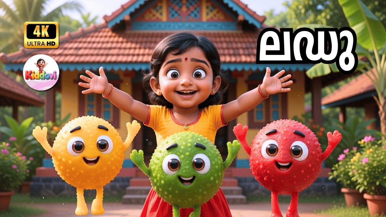 Laddu Song 🍡😋 | Baby Songs for Kids | Malayalam Kids Cartoon song | Kiddovi