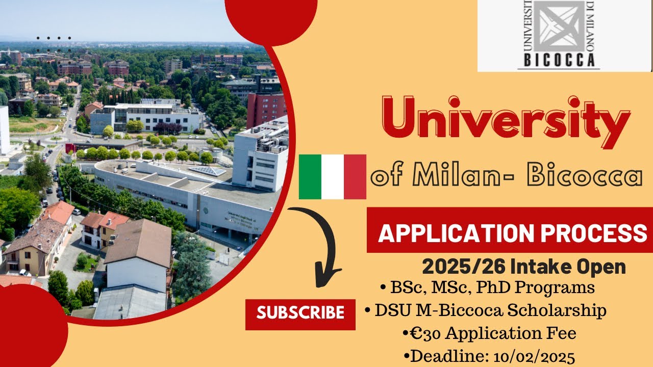 UNIVERSITY OF MILAN-BICOCCA 2025 APPLICATION PROCESS | SCHOLARSHIPS | STUDY IN ITALY 2025