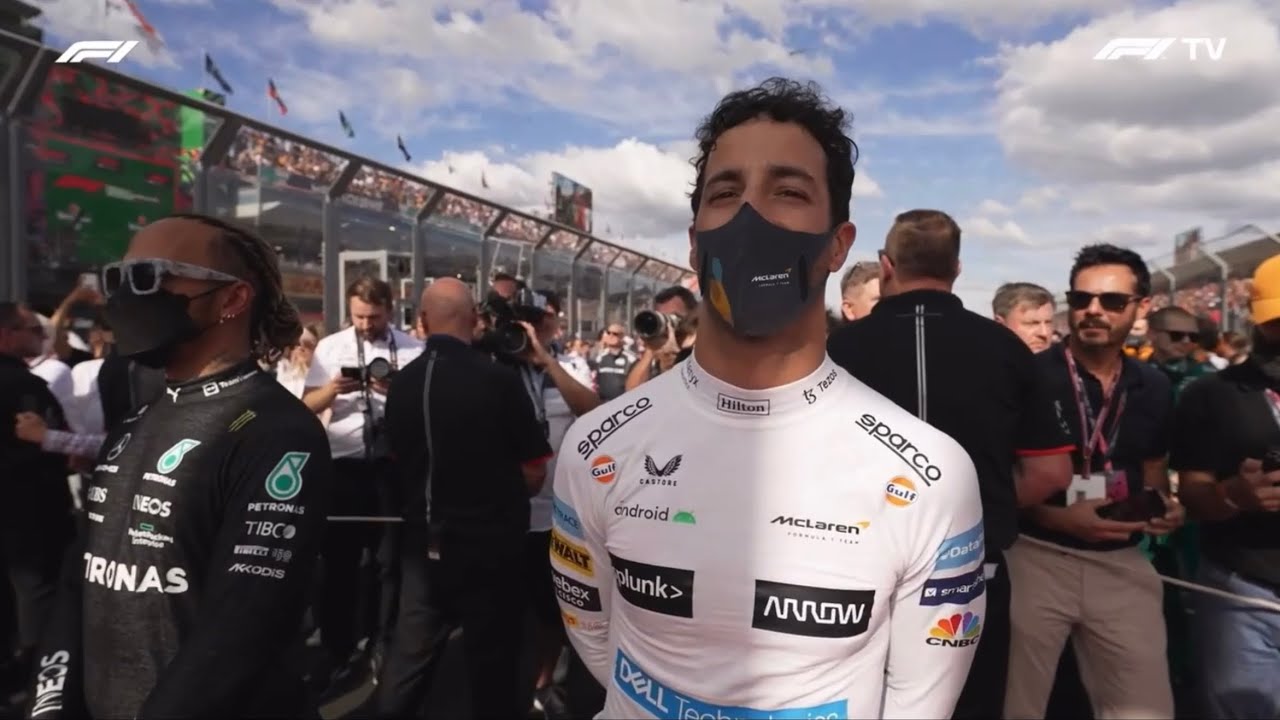 daniel ricciardo vibing to every national anthem
